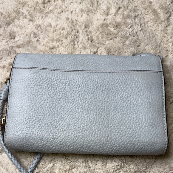 Tory Burch Taylor Flat Wallet Seltzer Blue - Picture 7 of 15